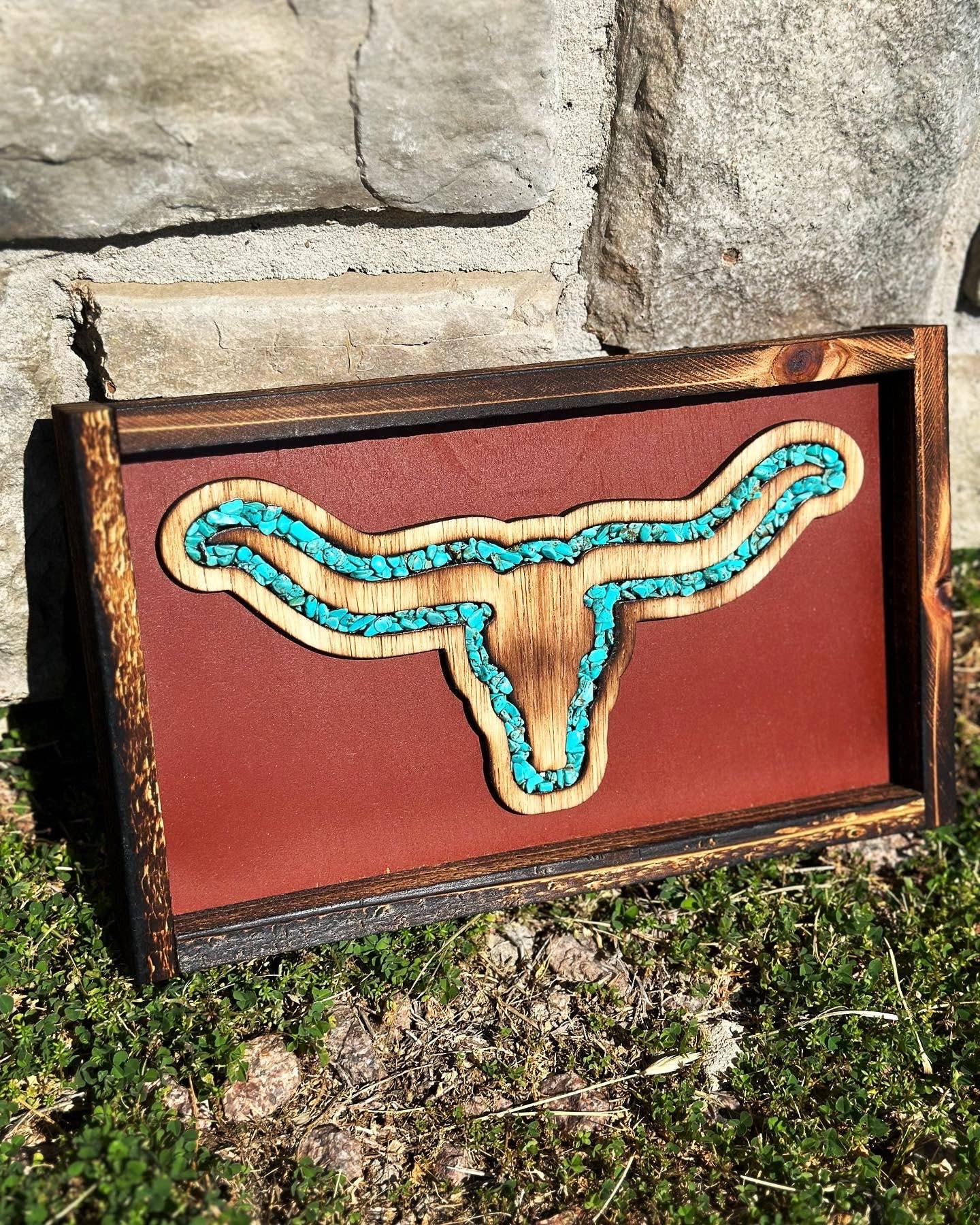 Longhorn Turquoise River Decor