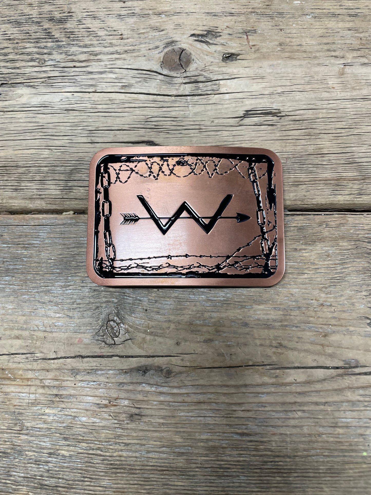 Webb Western Raw Copper Belt Buckle