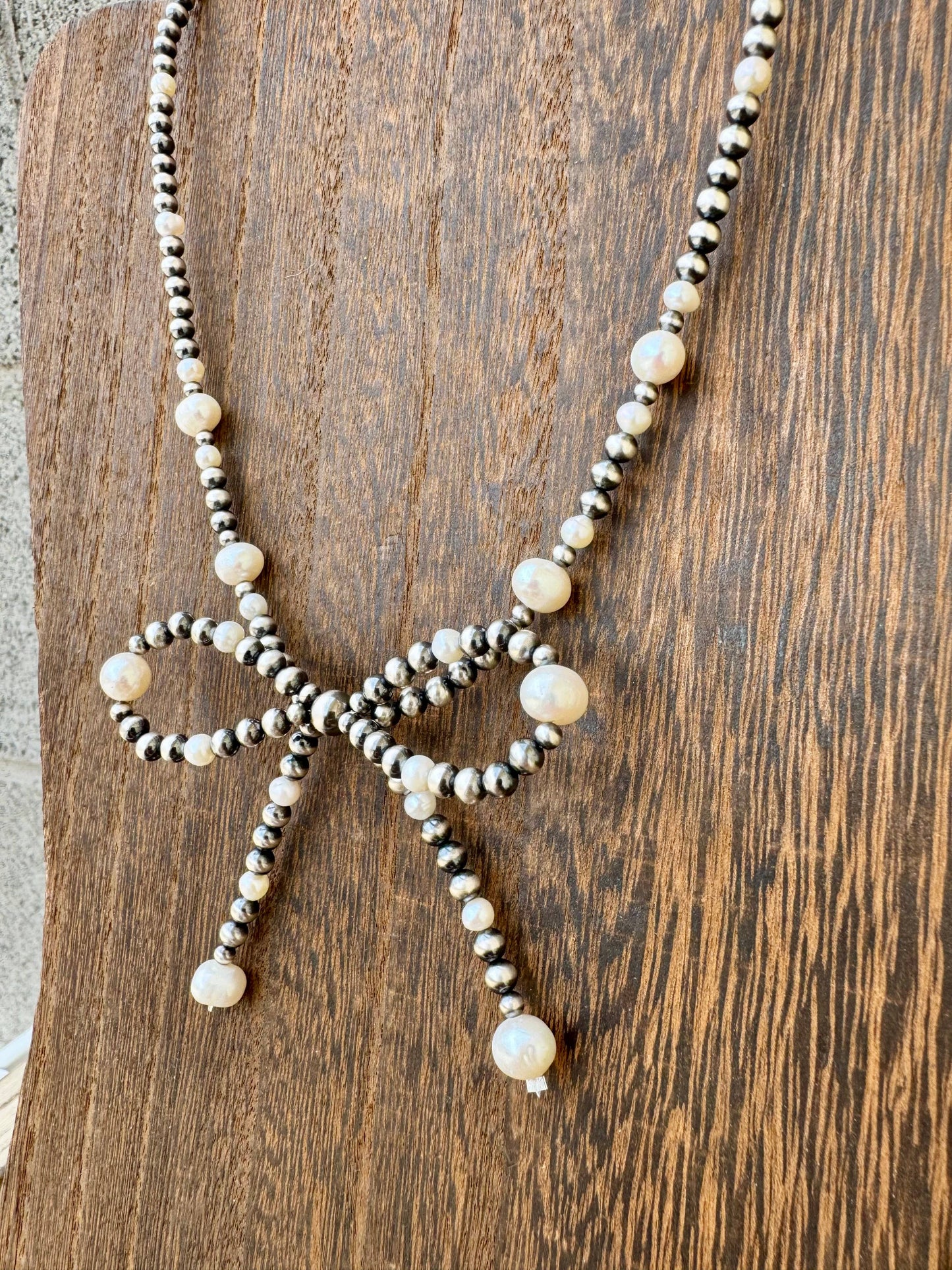 Navajo Pearl Bowtie Necklace