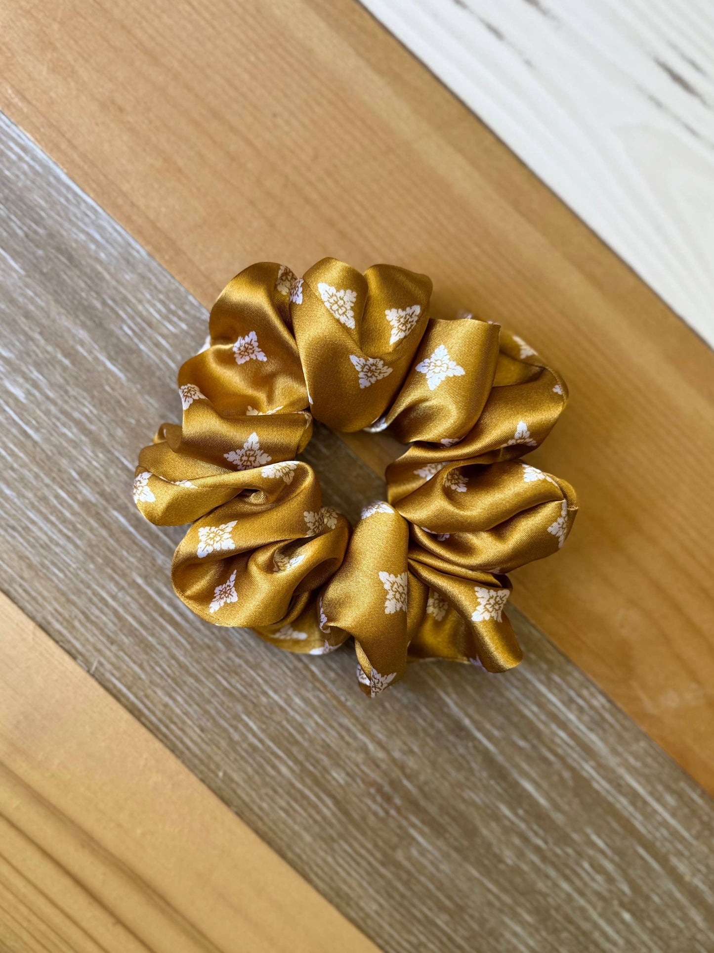 Mustard Diamond Scrunchie