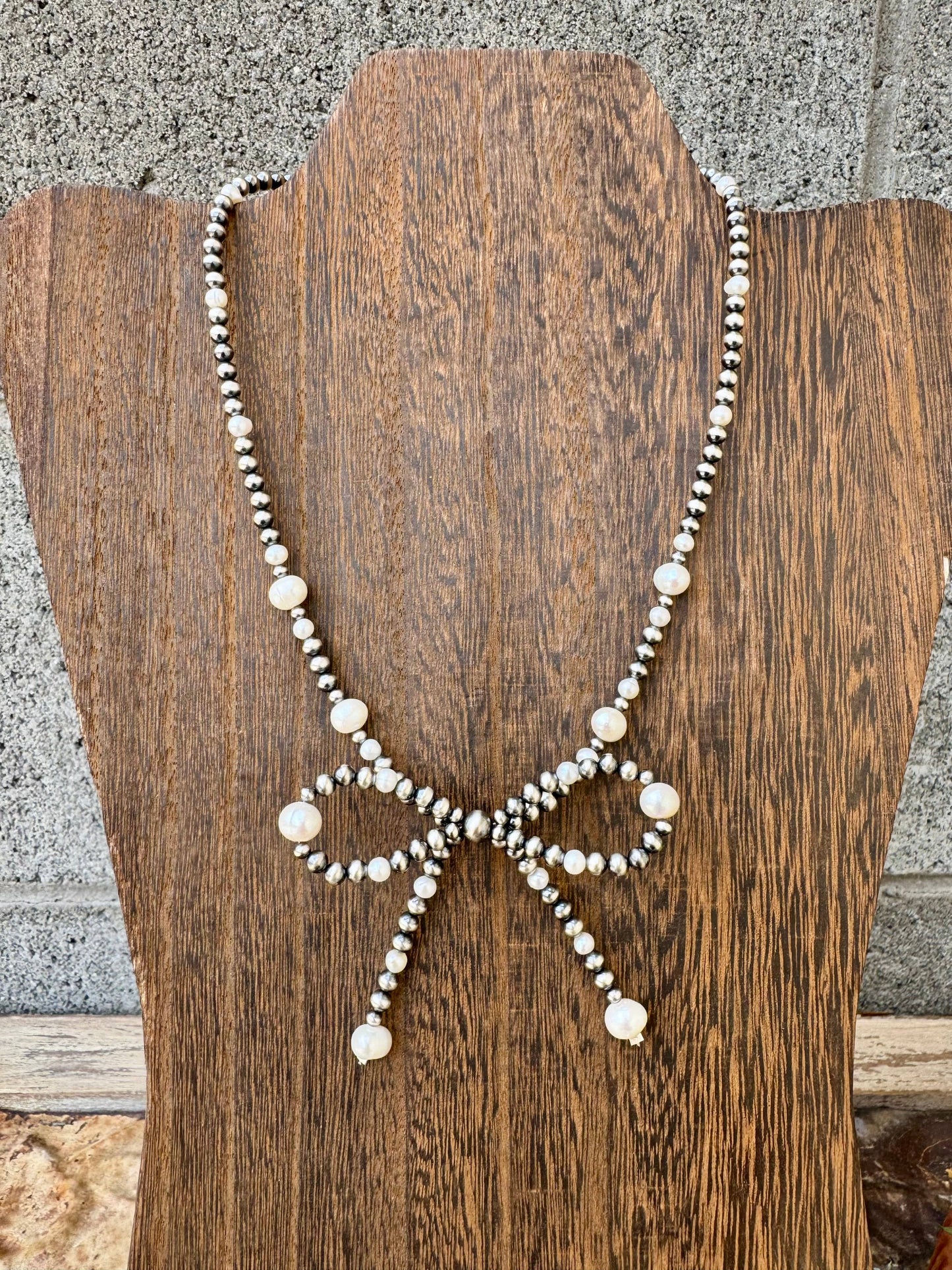 Navajo Pearl Bowtie Necklace