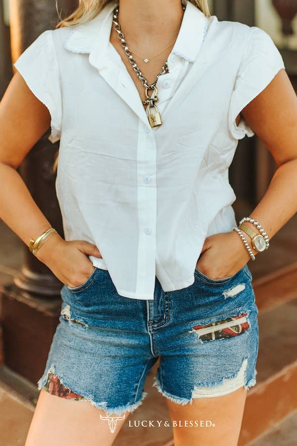 Ivory Ruffle Sleeve Top