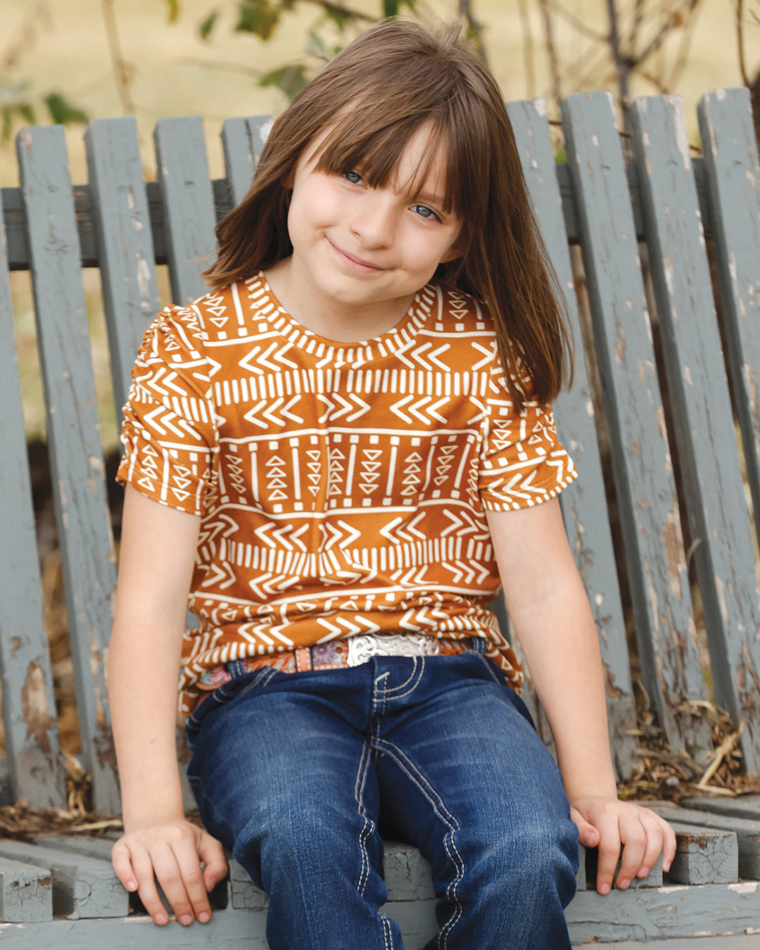Cruel Denim Girls Mustard Aztec Shirt