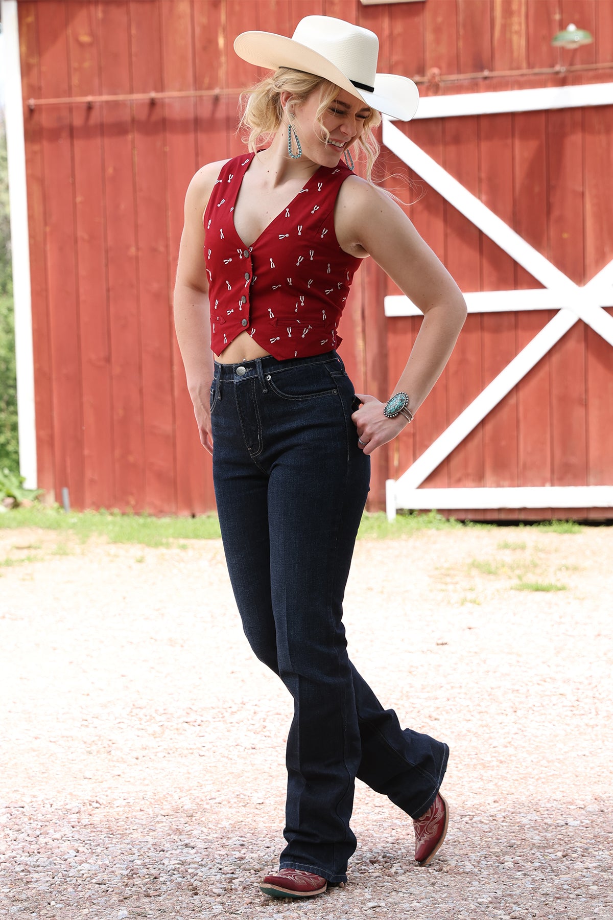 Cruel Denim Red Spur Vest