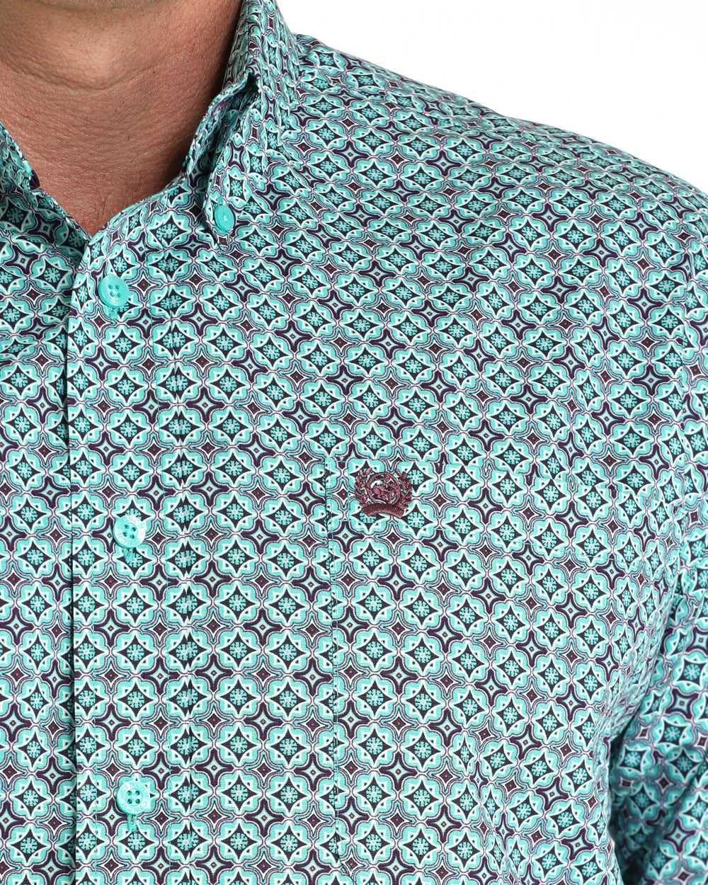 Cinch Classic Fit Button-Down Western Shirt - Turquoise