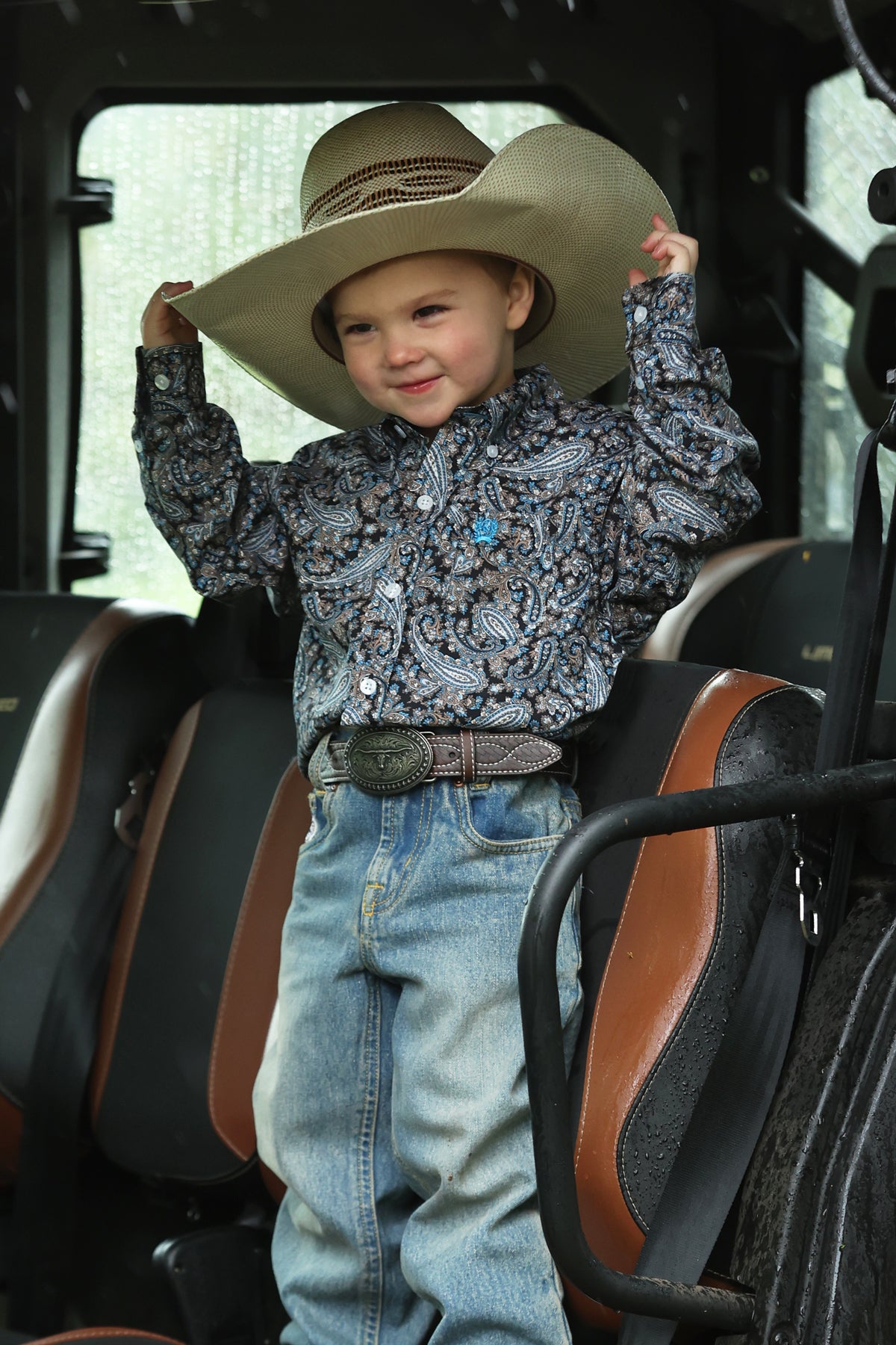 Cinch Toddler Button-Down Western Shirt - Blue Paisley