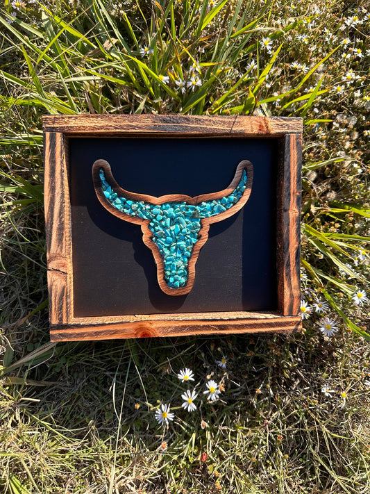 Turquoise Bull Skull Decor