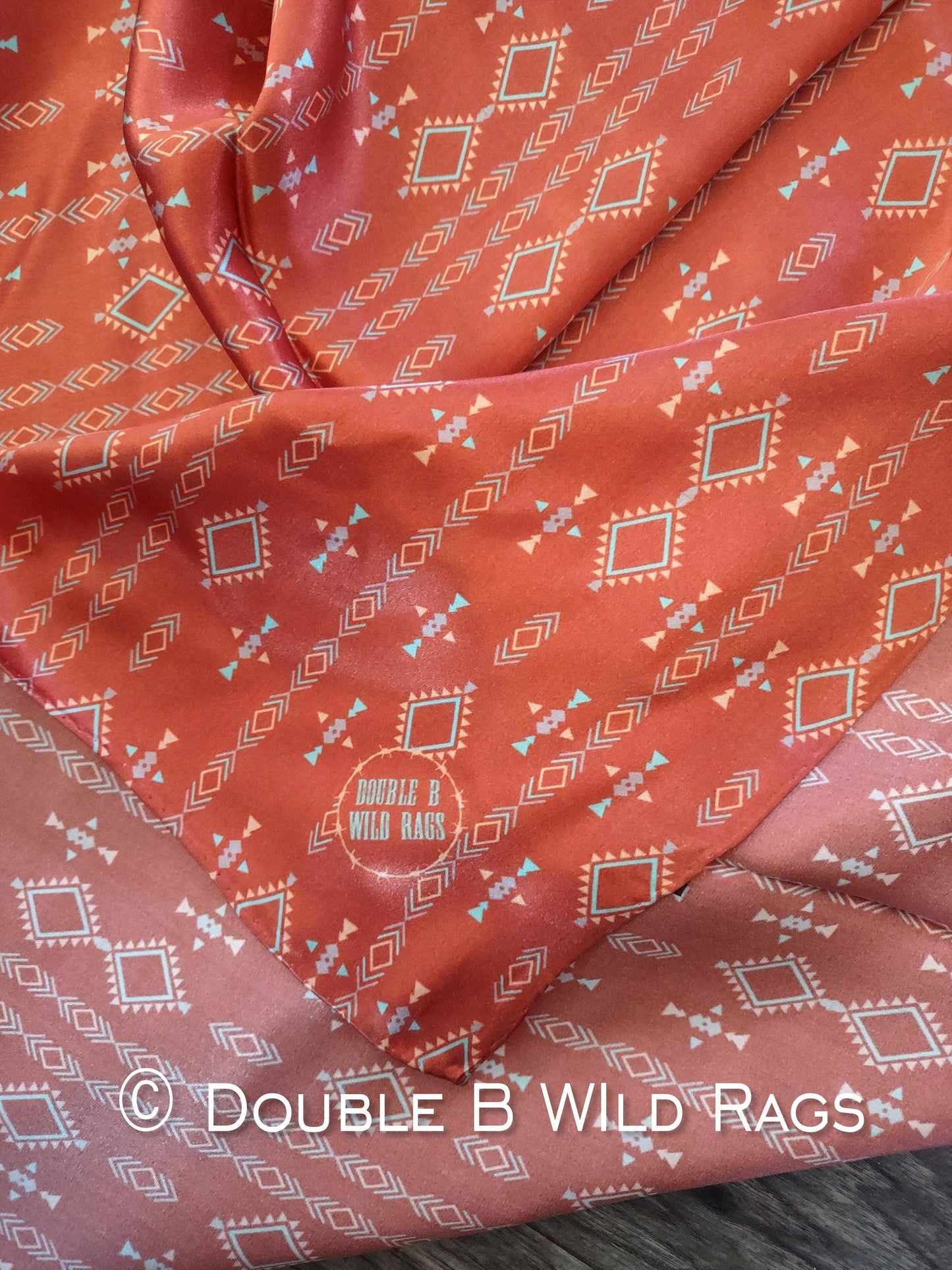 Orange Aztec 100% Silk Wild Rag
