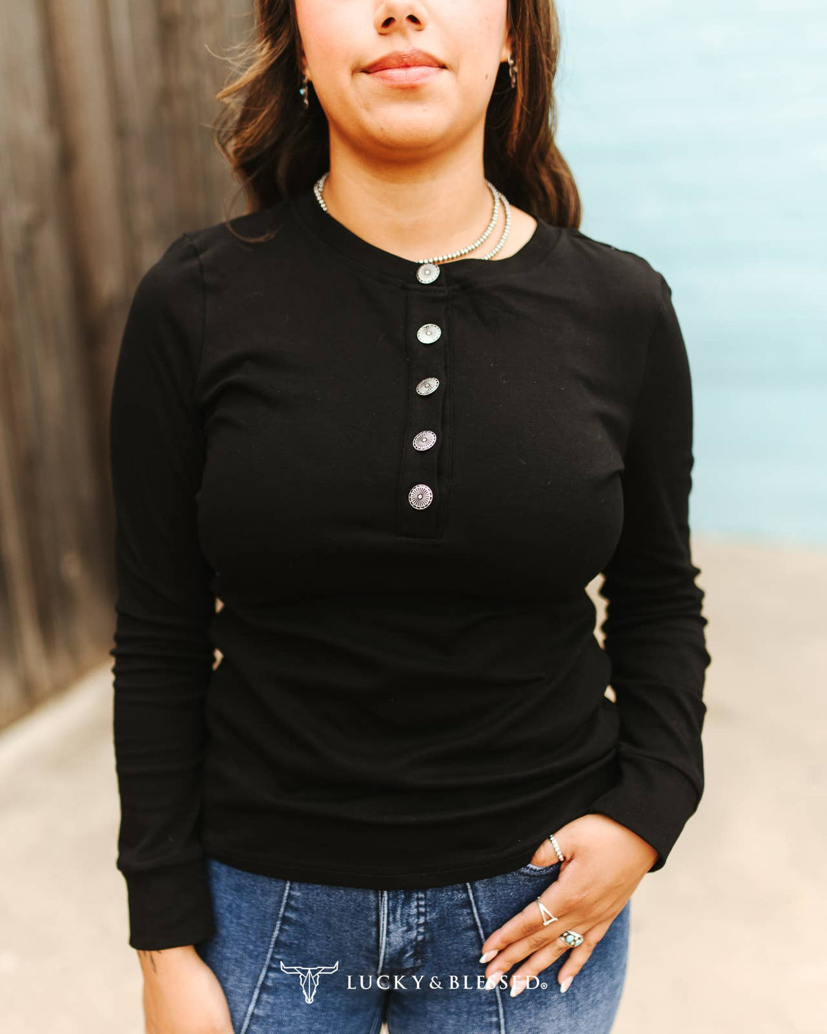 Black Quarter Button Shirt