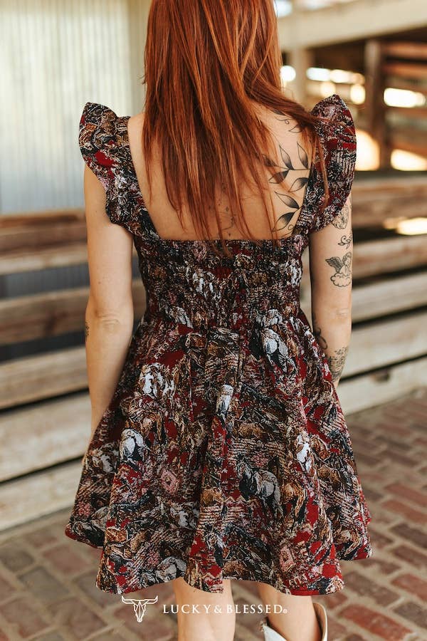 Red Woven Horse Dress