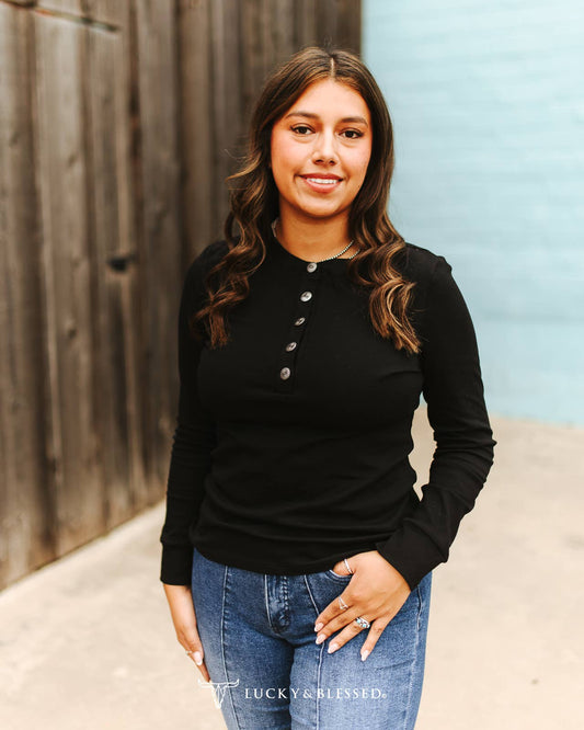 Black Quarter Button Shirt