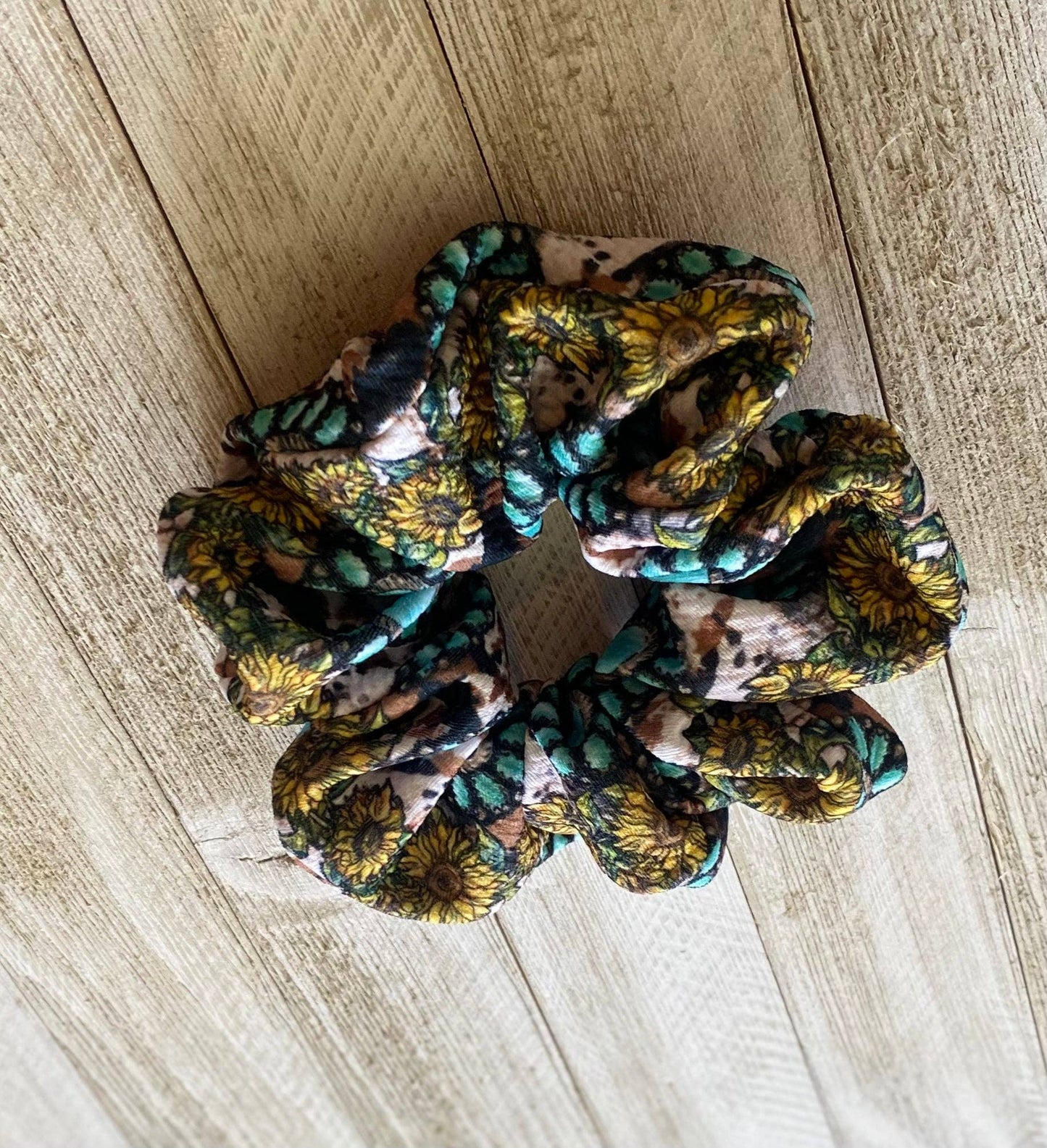 Rustic Sunflower Large Scrunchie