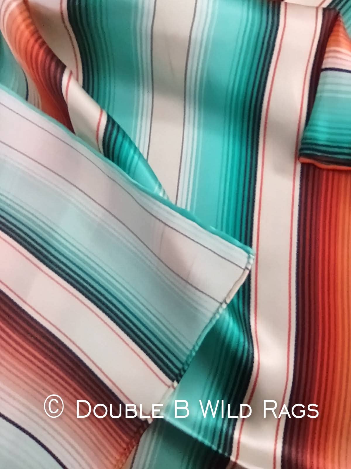 Coral & Turquoise 100% Silk Wild Rag