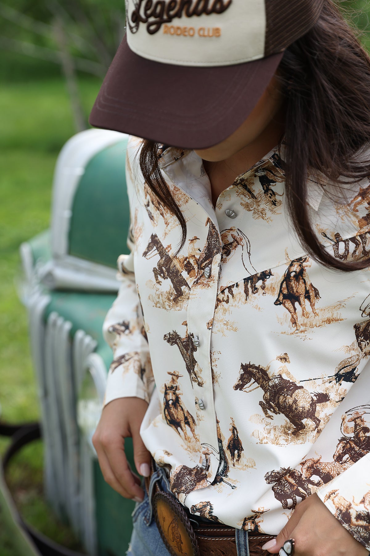 Cruel Denim Button Down Shirt - Rodeo Print