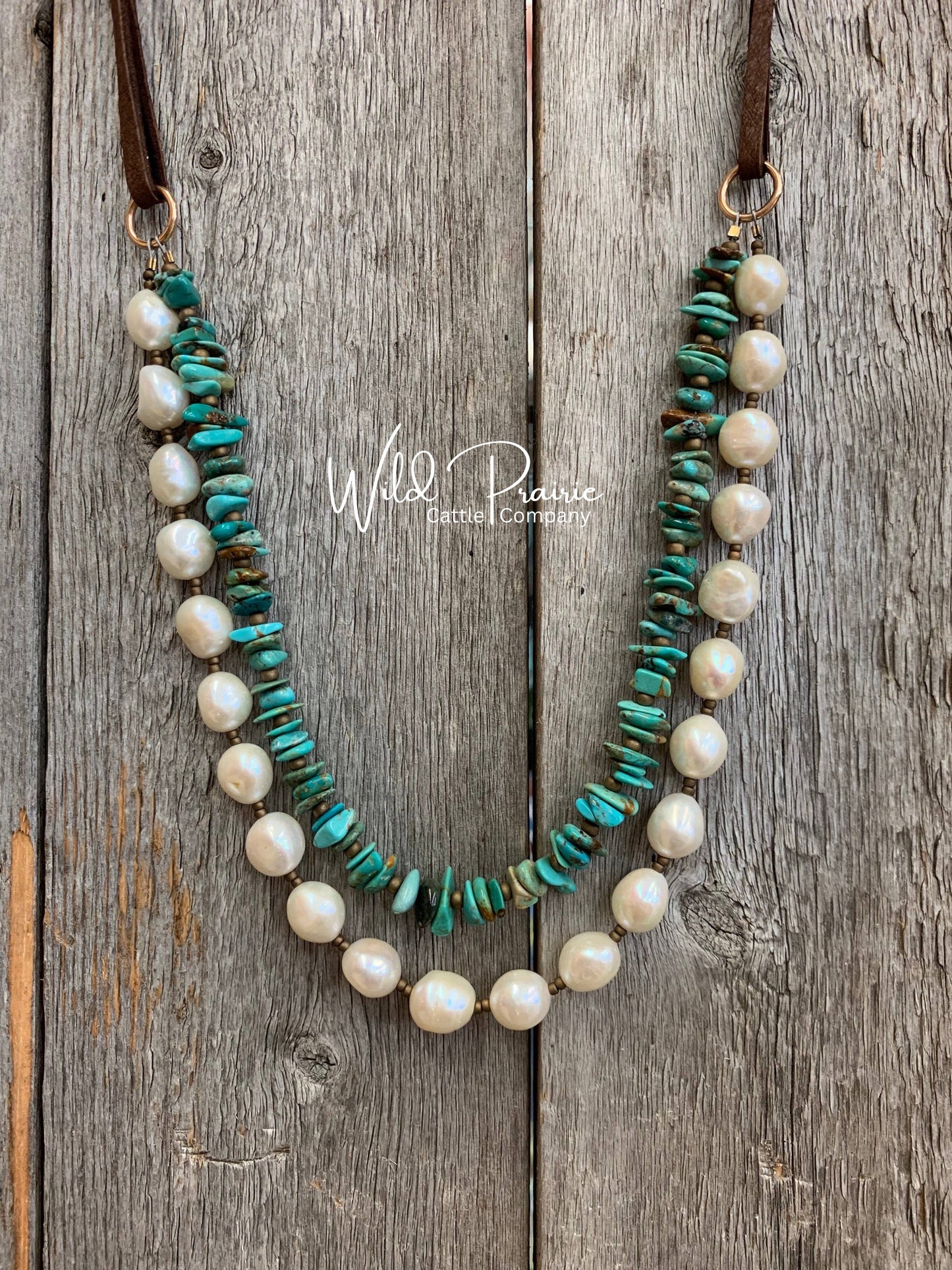 Authentic Kingman & Pearl Necklace