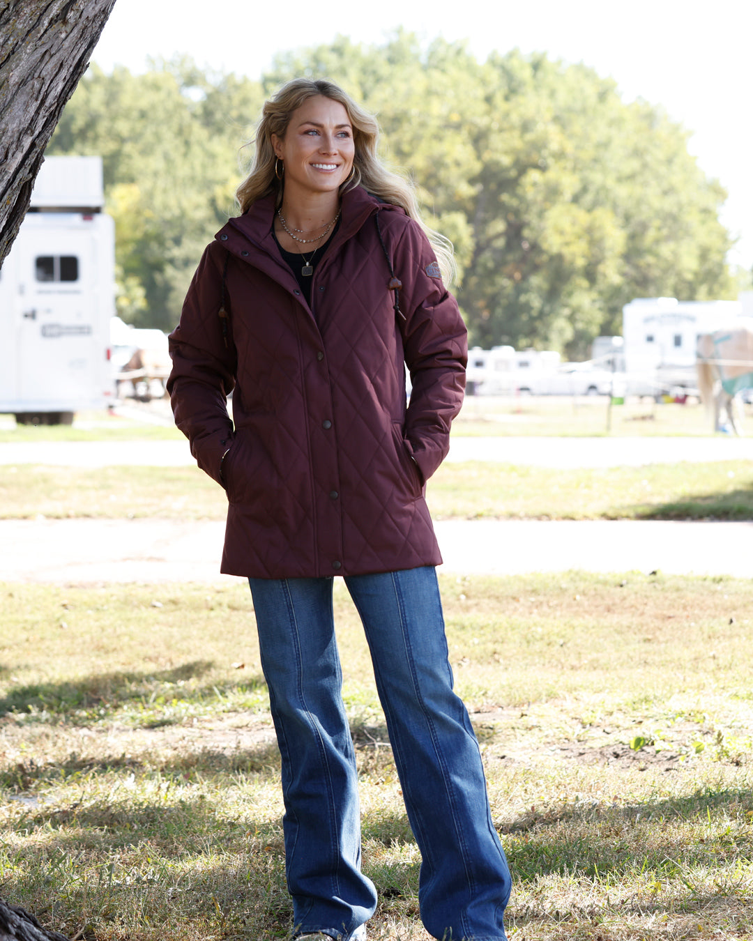 Cinch Quilted Burgundy Barn Coat