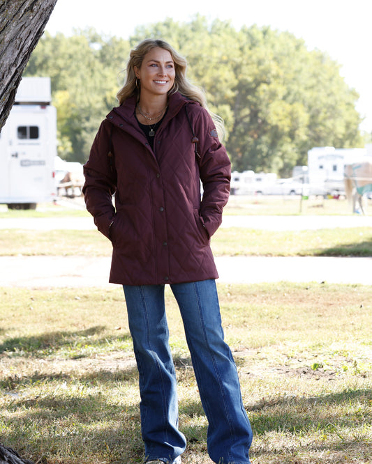 Cinch Quilted Burgundy Barn Coat