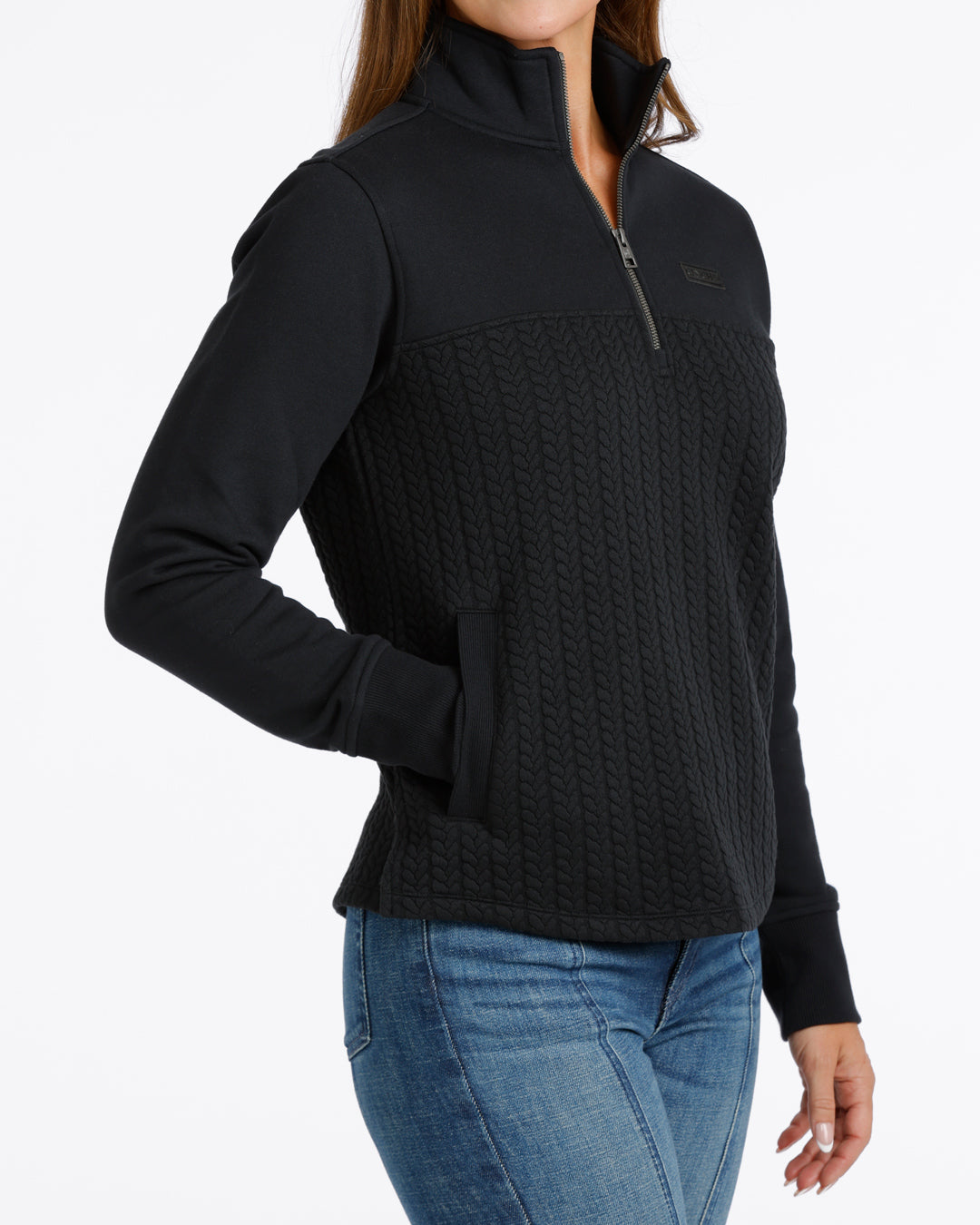Cinch Ladies Black 1/4 Zip Pullover