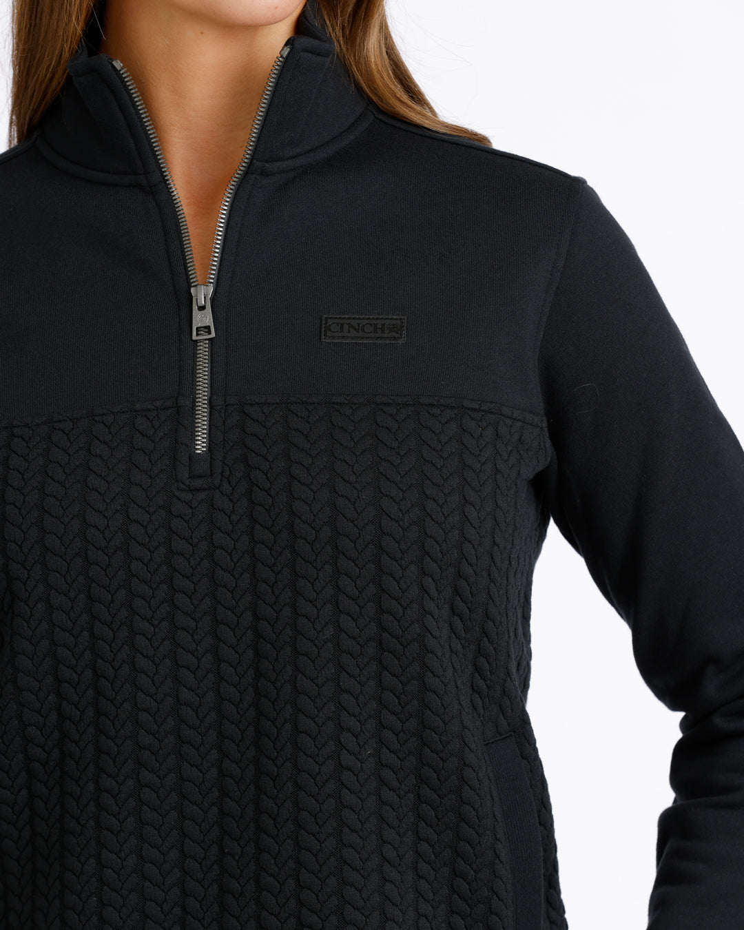 Cinch Ladies Black 1/4 Zip Pullover