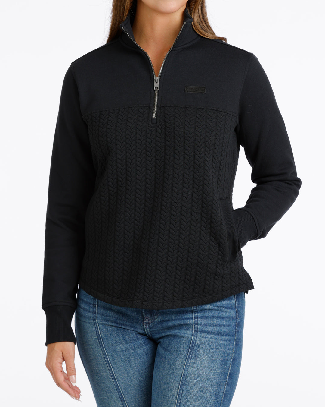 Cinch Ladies Black 1/4 Zip Pullover