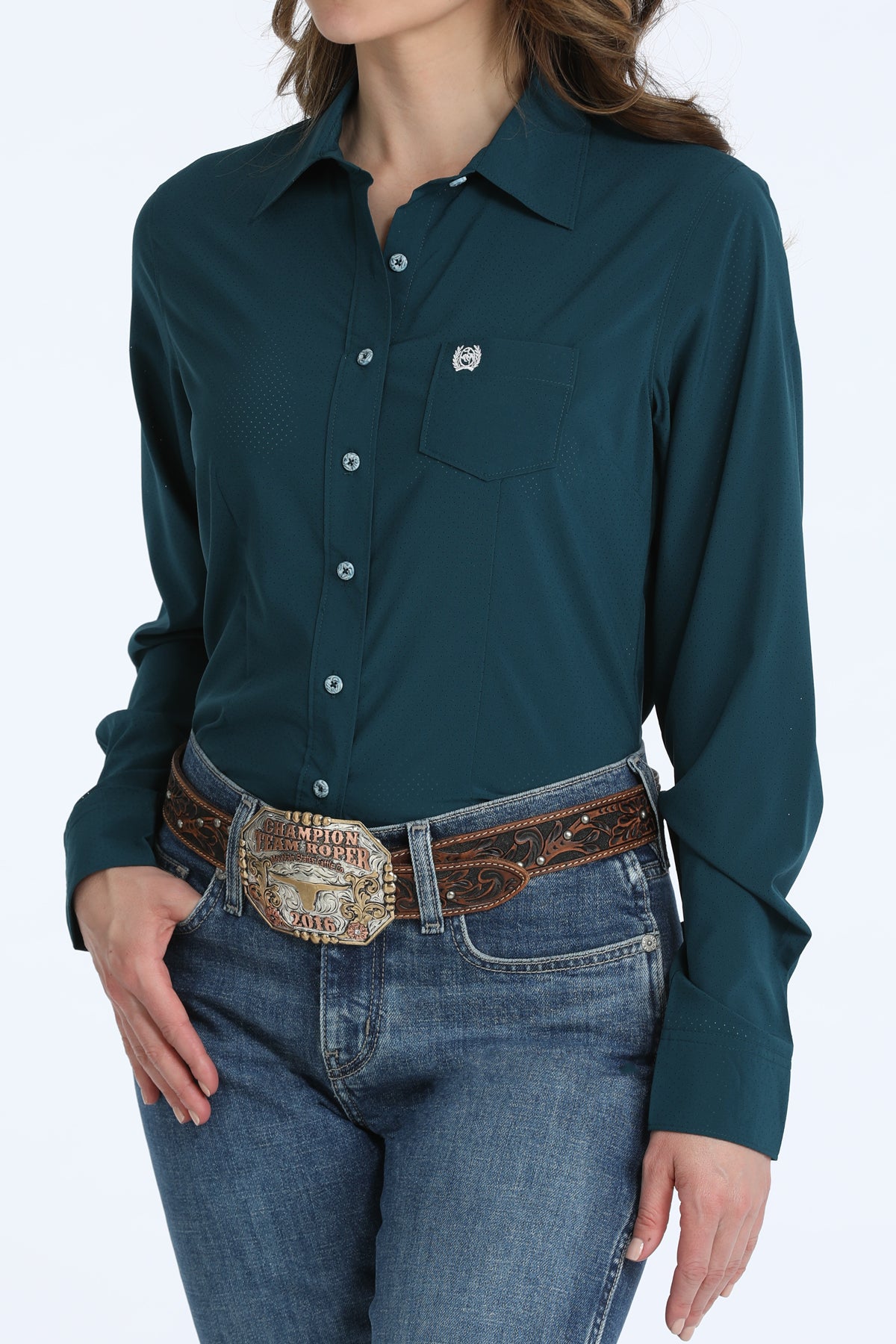 Cinch ArenaFlex Button-Down Western Shirt - Teal