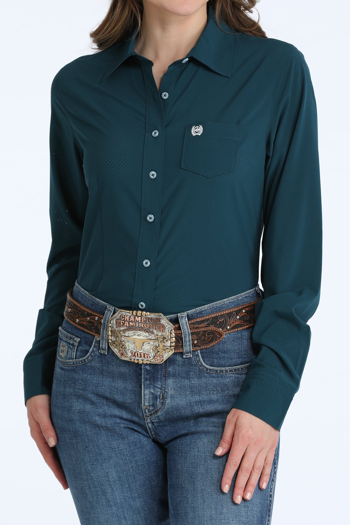 Cinch ArenaFlex Button-Down Western Shirt - Teal