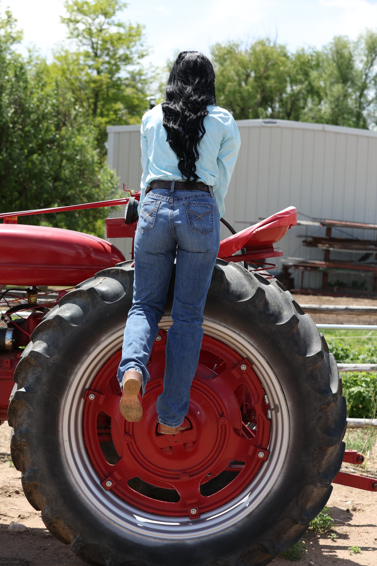 Cinch ArenaFlex Button-Down Western Shirt - Light Blue Paisley
