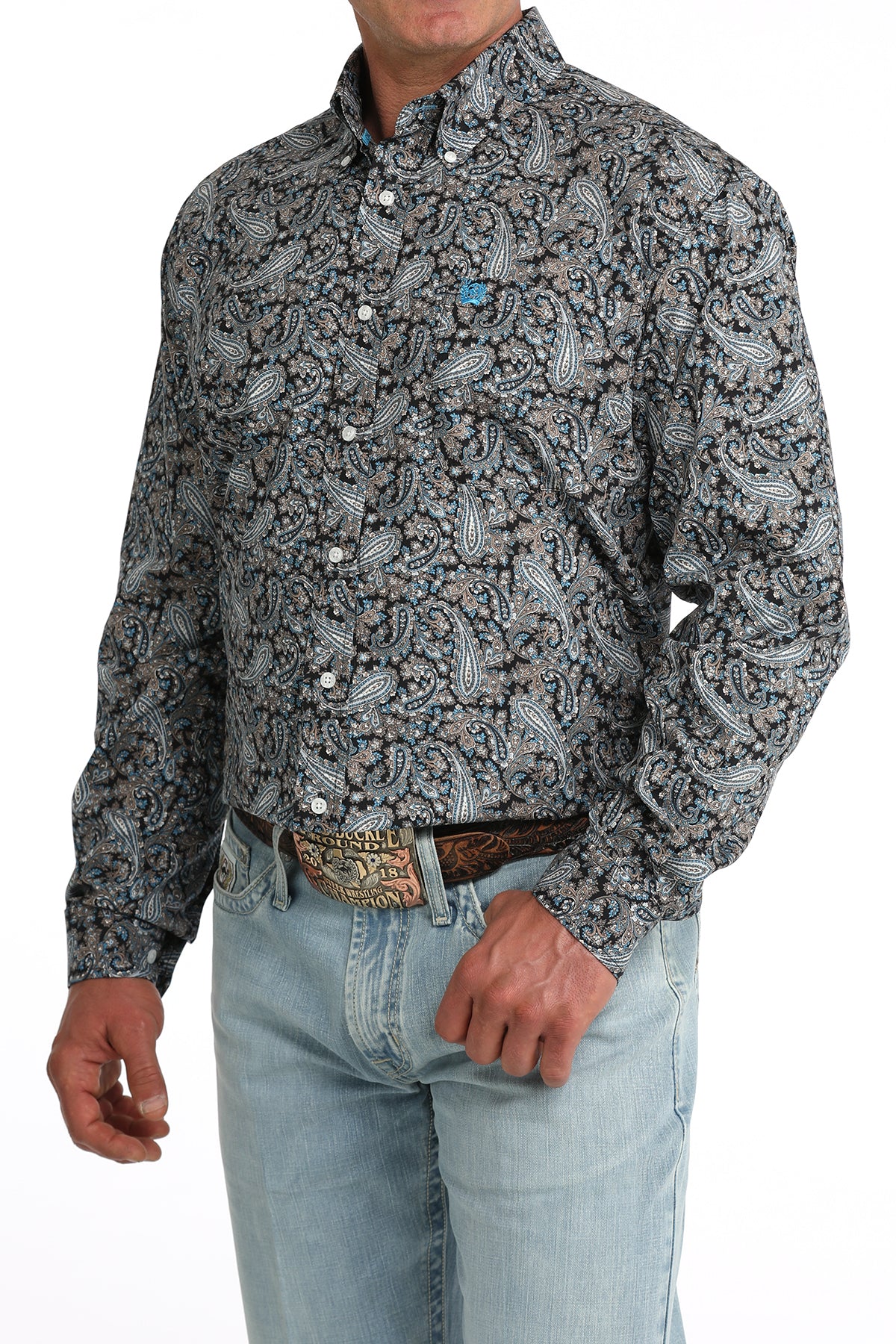 Cinch Classic Fit Button-Down Western Shirt - Blue Paisley