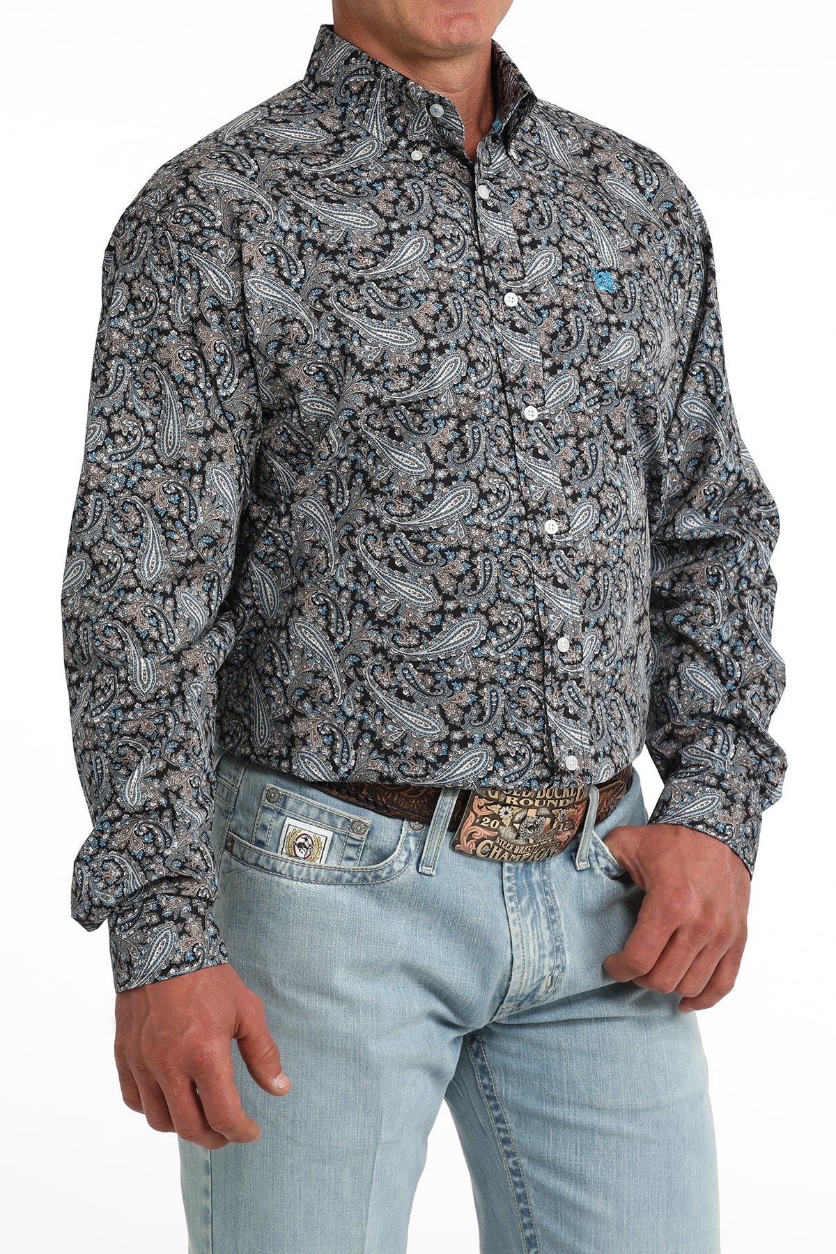 Cinch Classic Fit Button-Down Western Shirt - Blue Paisley