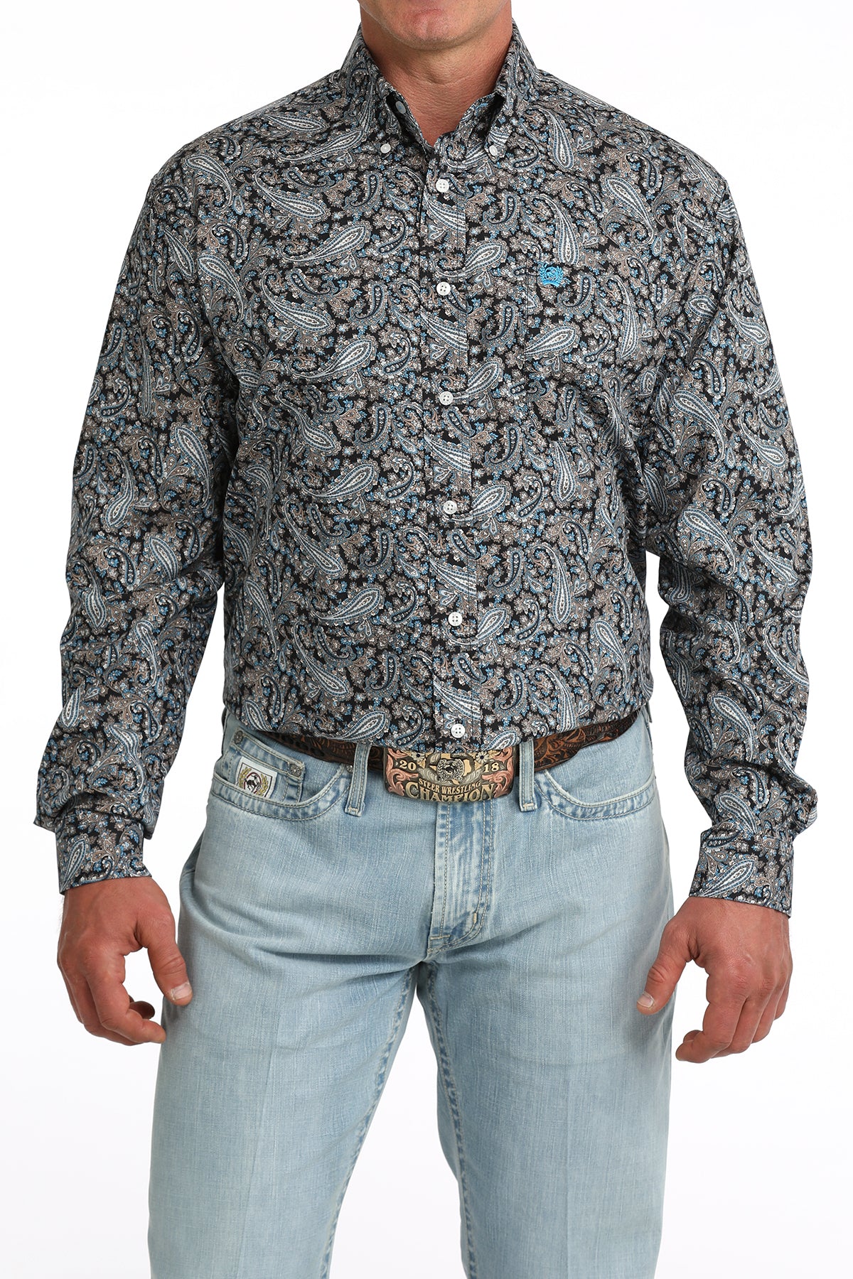 Cinch Classic Fit Button-Down Western Shirt - Blue Paisley