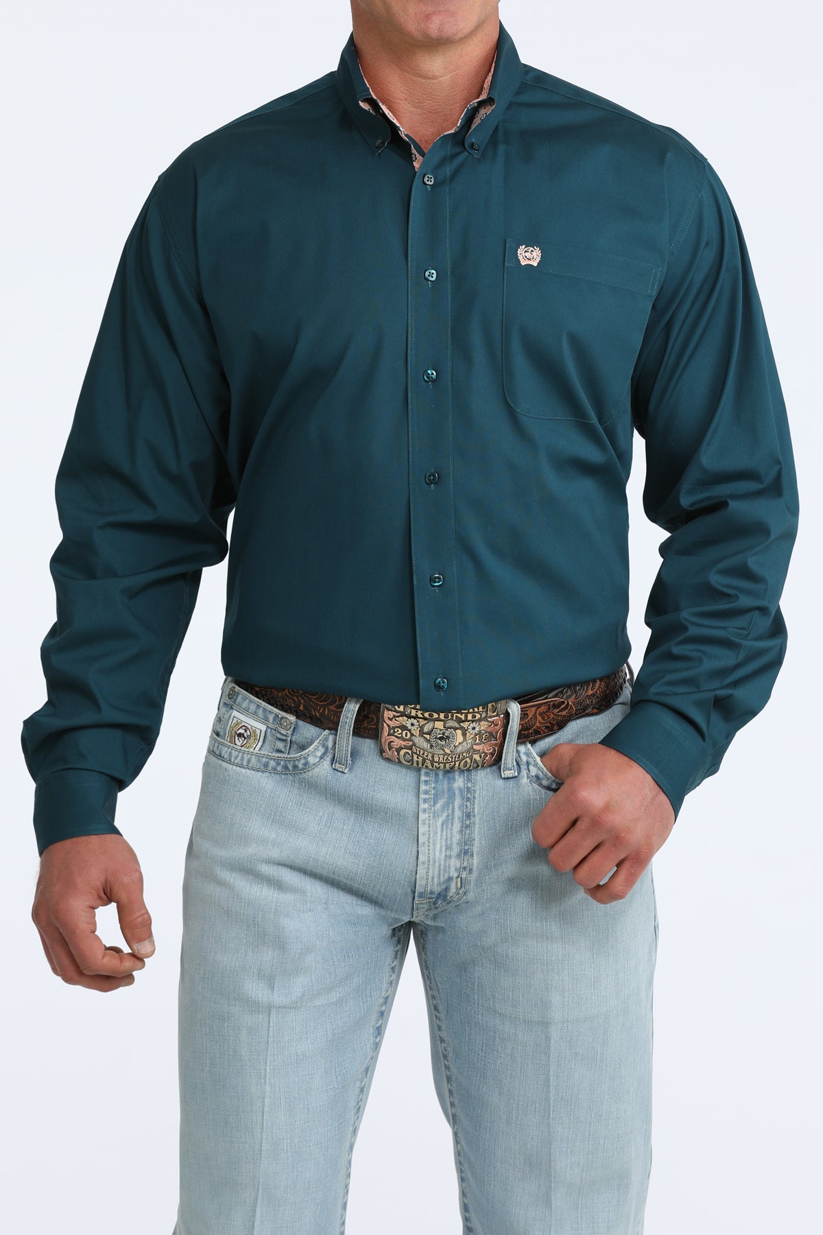 Cinch Classic Fit Button-Down Western Shirt - Teal