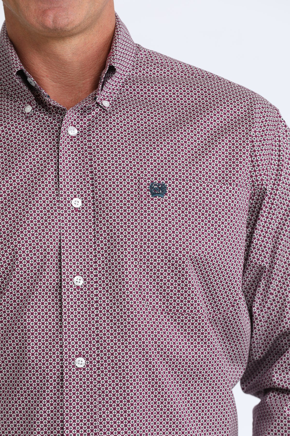 Cinch Classic Fit Button-Down Western Shirt - Purple Geo Print