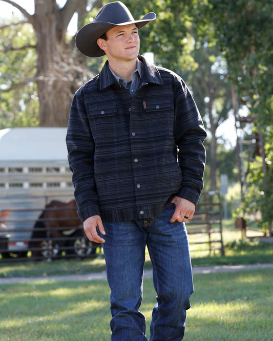 Cinch Black Stripe Snap Trucker Jacket