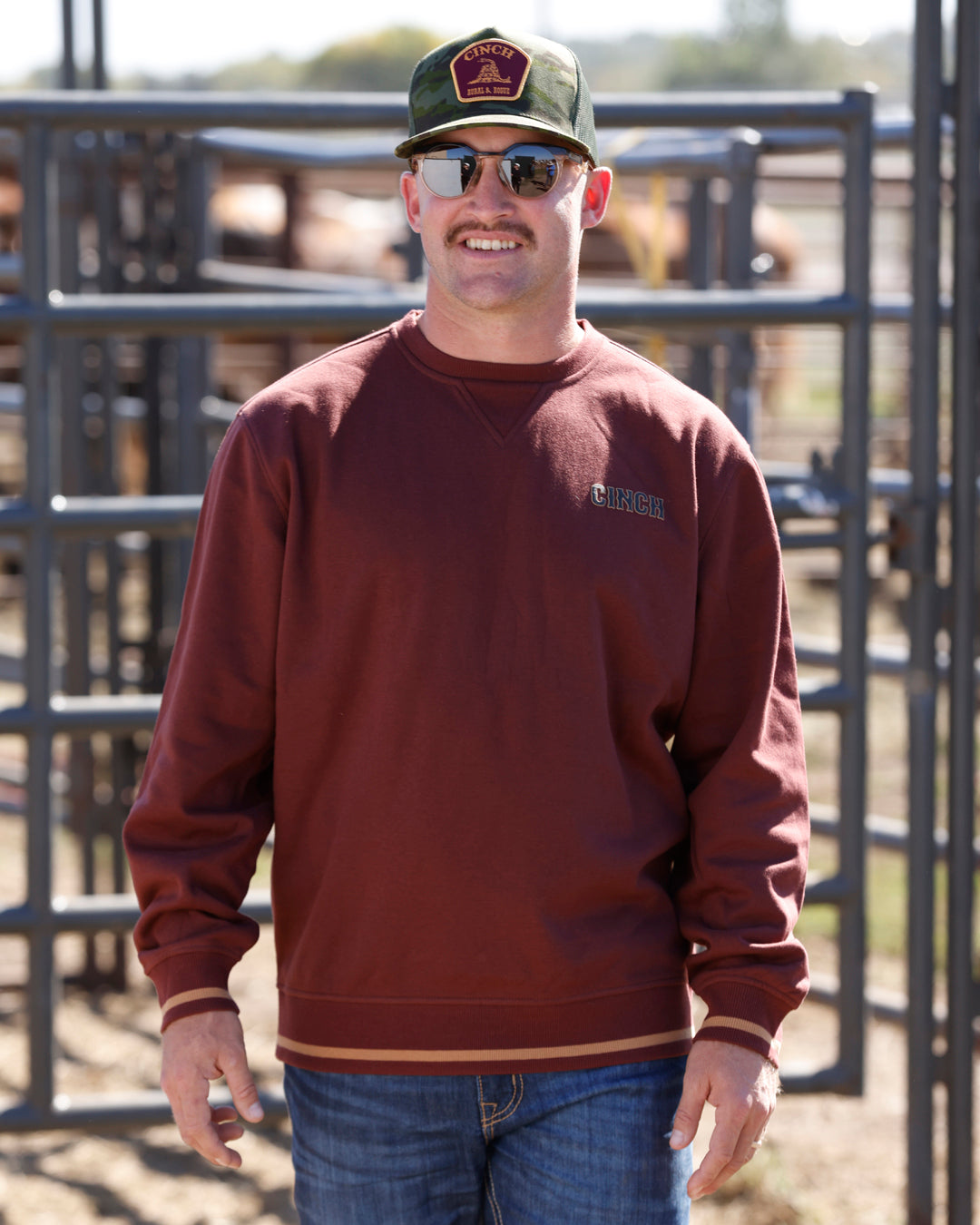 Cinch Burgundy Crewneck