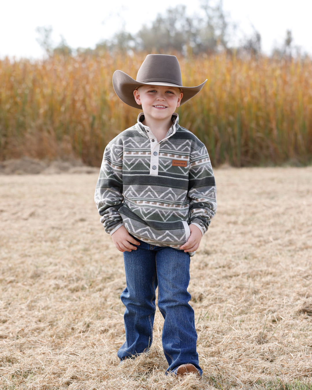 Cinch Boy's Olive Fleece Pullover