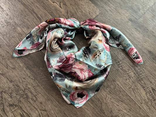 Roses & Feathers 100% Silk Wild Rag