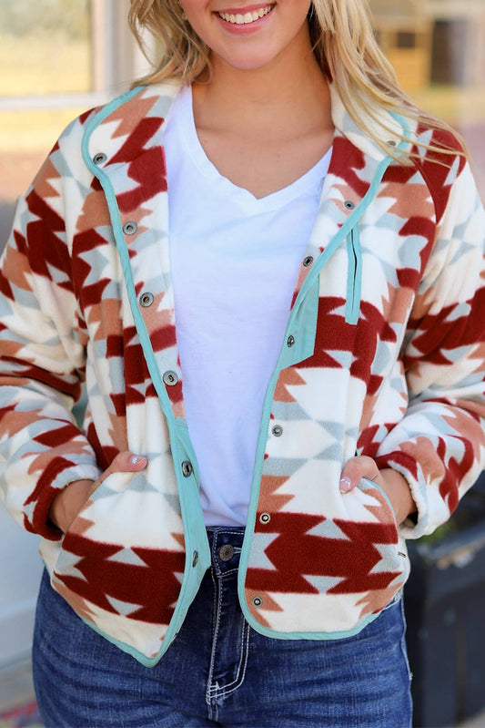 Aztec Fleece Button Up