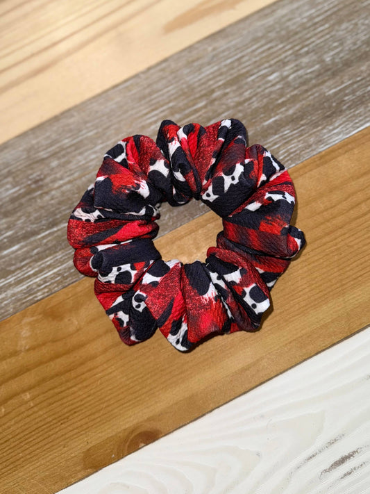 Red & Black Cow Scrunchie