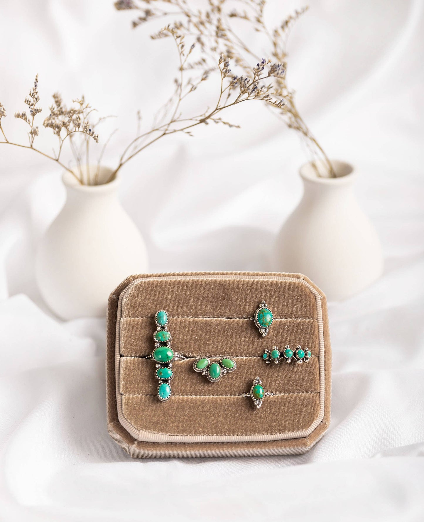 Curved Turquoise Multi-stone Ring