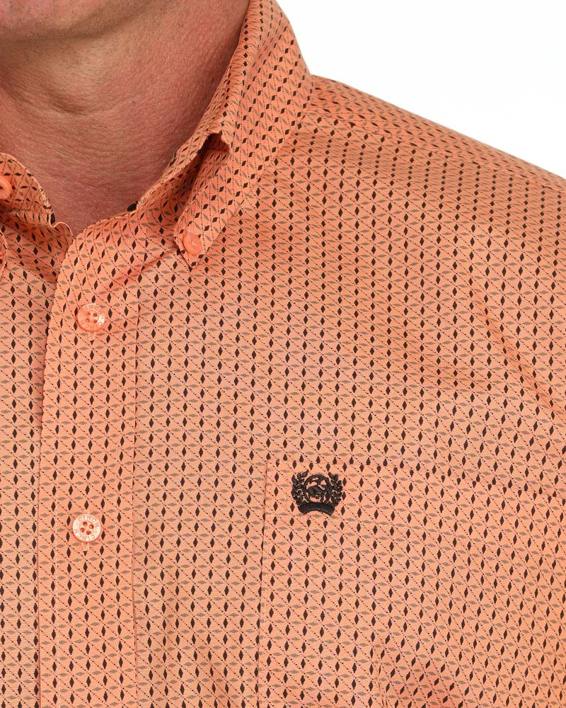 Cinch Classic Fit Button-Down Western Shirt - Coral